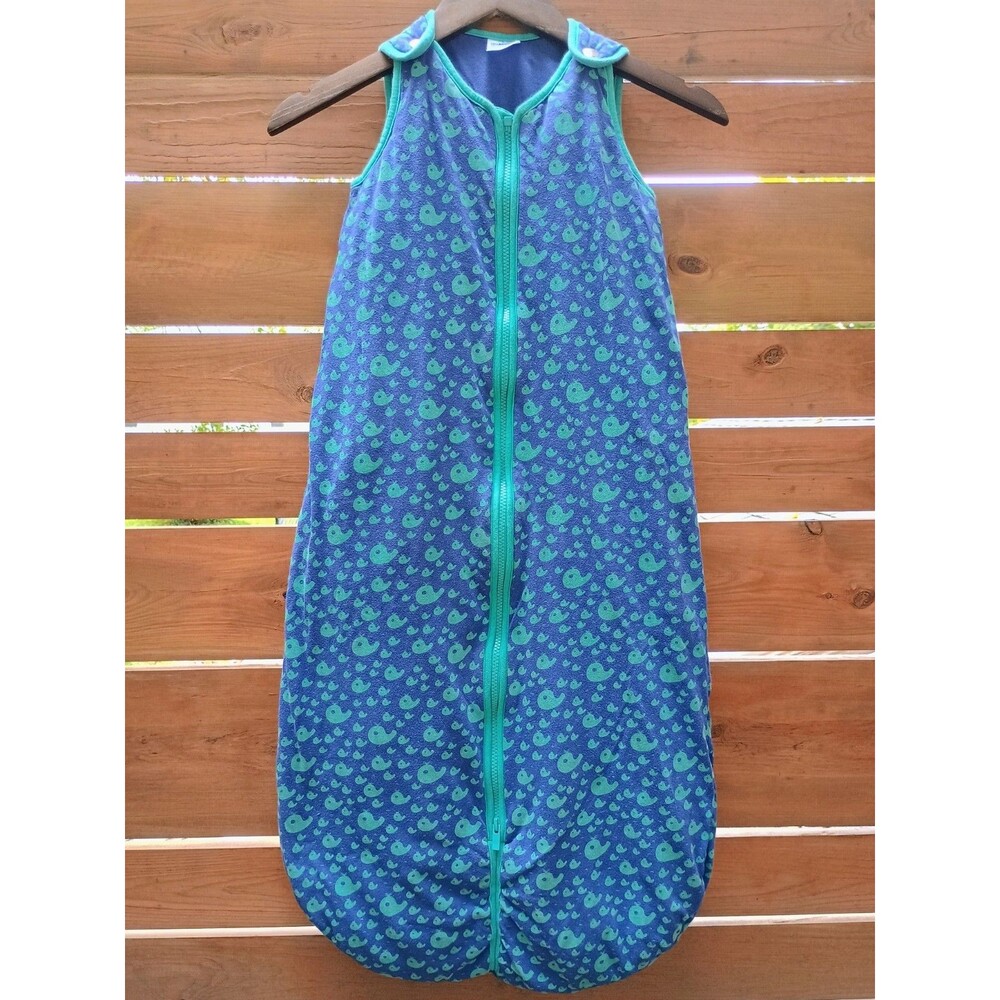 Baby Deedee Sleep Nest Sack Wearable Blanket Blue Large 18-36M Whales Cotton